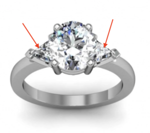 1.6 Ct. Oval Cut Natural Diamond 3 Stone Trillion Diamond Engagement Ring - Diamond Mansion