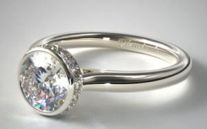 14K White Gold Pave Crown Bezel Engagement Ring - James Allen