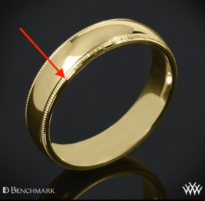 14k Yellow Gold Benchmark Comfort Fit Wedding Ring with Milgrain - WhiteFlash