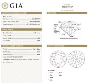 GIA Report for Round Diamond