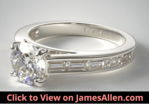 14K White Gold Baguette Diamond with Channel