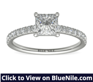 French Pave Princess Cut Diamond Ring