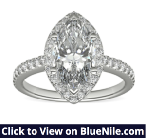 Marquise Cut Diamond Ring with Halo Setting
