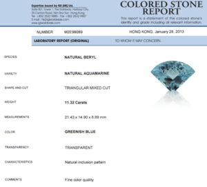 IGI Colored Diamond Report