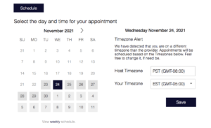 Schedule Appointment with Blue Nile