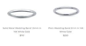 Prices for Wedding Rings at Adiamor