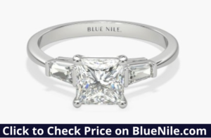 Princess Cut Engagement Ring with Tapered Baguettes from Blue Nile