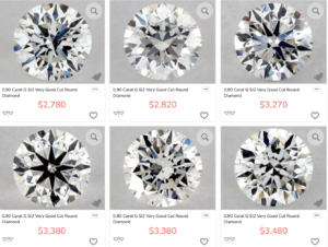 Prices of James Allen Diamonds