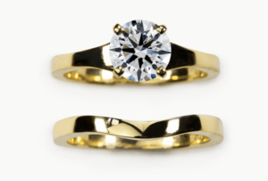 Matching Engagement and Wedding Ring from With Clarity