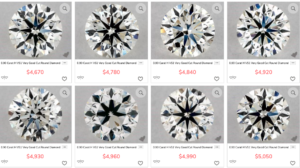 Prices of James Allen Diamonds