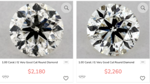 Prices of I1 Diamond from James Allen