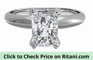 Knife Edge Engagement Ring with Radiant Cut
