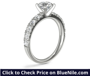 French Pave Setting with Cushion Cut Diamond