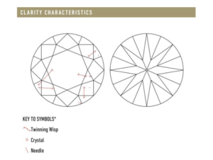 Clarity Characteristics Plot of 1.07 Carat Diamond
