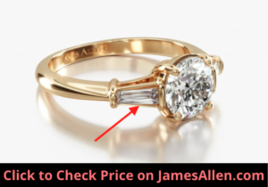 Baguette Diamonds on Engagement Ring