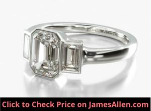 Emerald Cut Diamond Ring with Baguettes