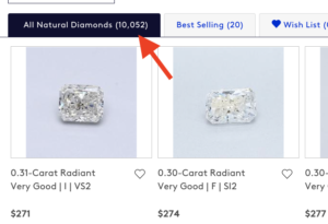 Availability of Radiant Cut Diamons from Blue Nile