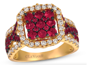 Composite Diamond Ring with Rubies