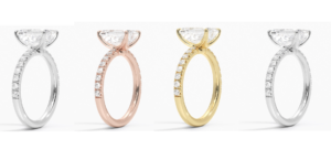 French Pave Setting in Yellow, Rose and White Gold and Platinum