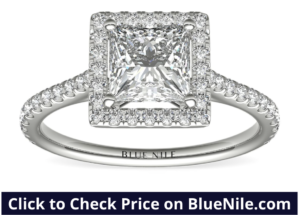 Single Halo Setting That Forms Square Around Princess Cut