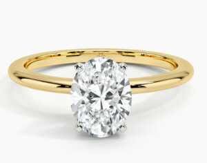Oval Cut Diamond in Solitaire Setting