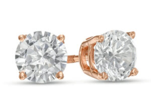 14K Rose Gold Diamond Stud Earrings from Zales