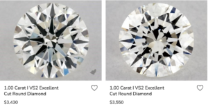 Prices of I Color Diamonds from James Allen