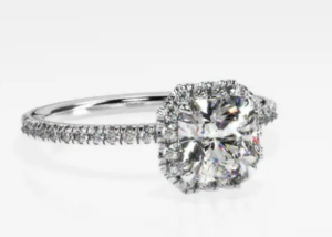 Radiant Cut with Halo and Pave Setting