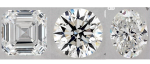 Size of Asscher, Round, and Oval Cut Diamond