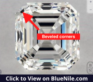 Beveled Corners on Asscher Cut Diamond