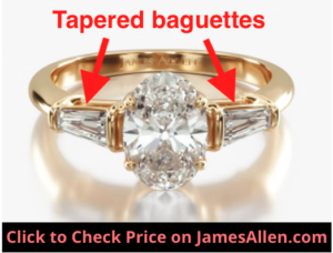 Oval Cut Engagement Ring with Tapered Baguettes