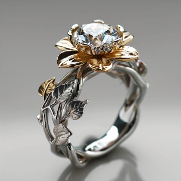Blooming Romance Two-Tone Ring