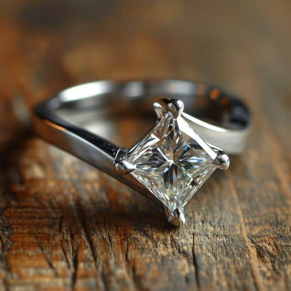 Elegant Princess-Cut Solitaire Engagement Ring