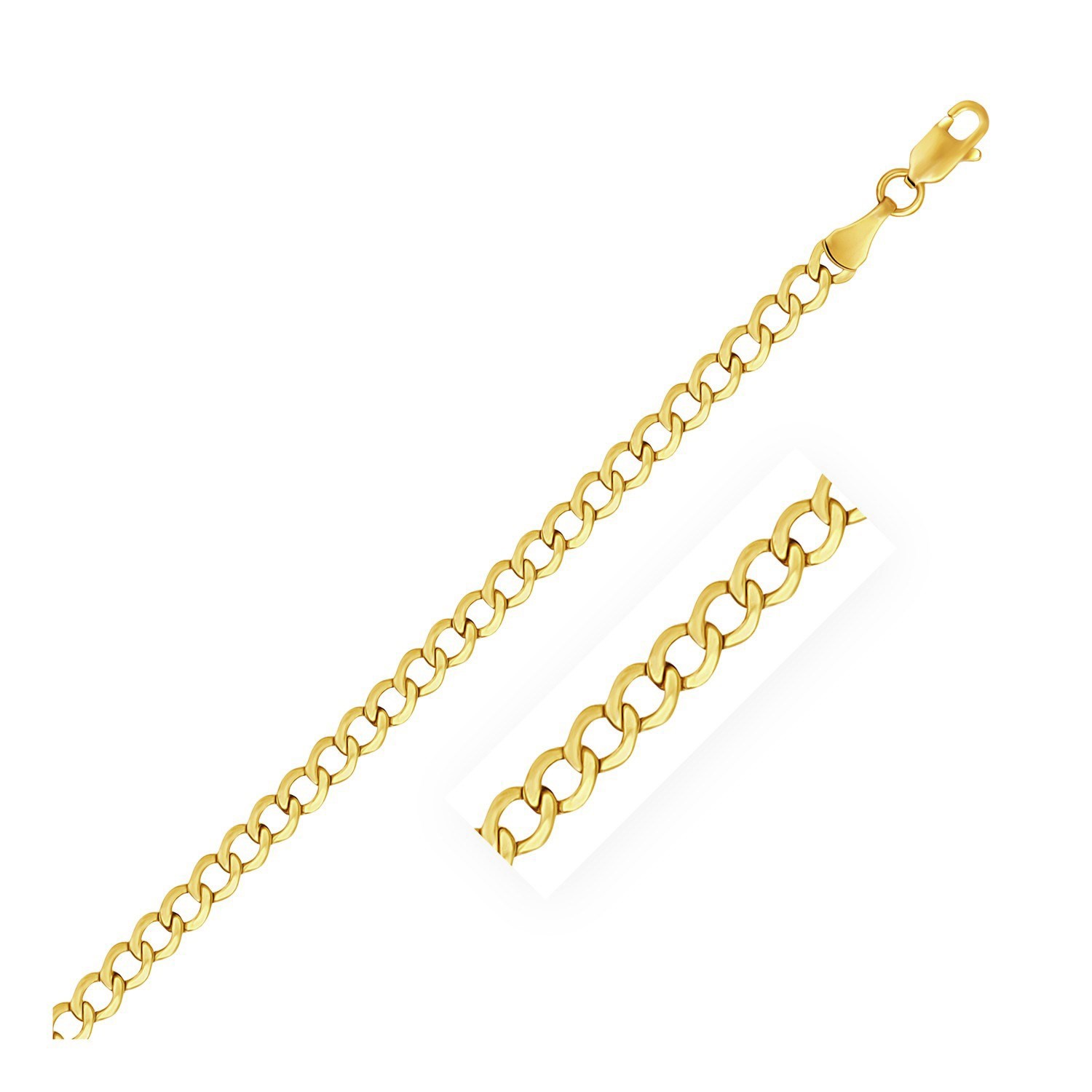 4.4mm 10k Yellow Gold Curb Chain - Teach Jewelry - Diamond Engagement Rings