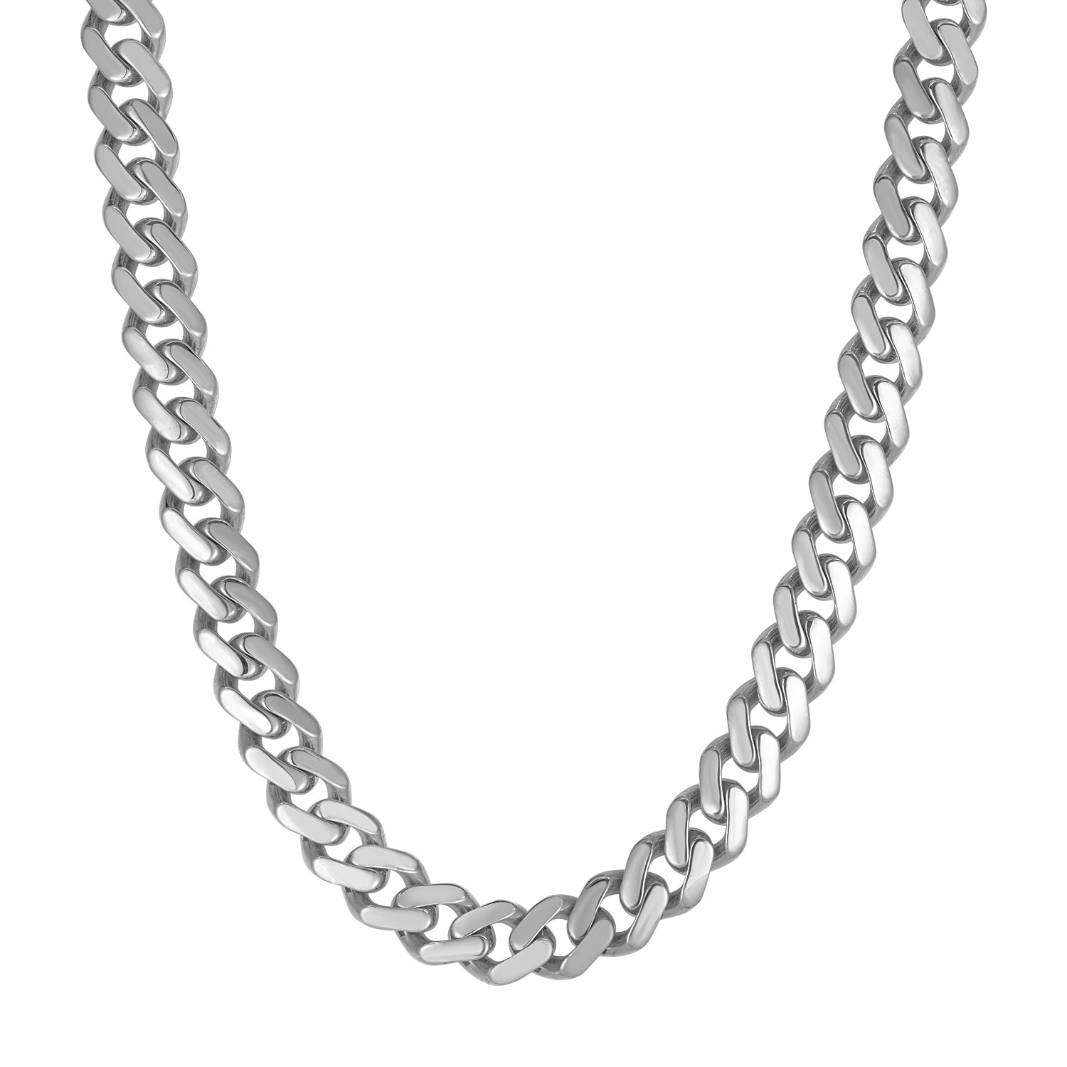 14k White Gold 22 inch Polished Curb Chain Necklace - Teach Jewelry ...