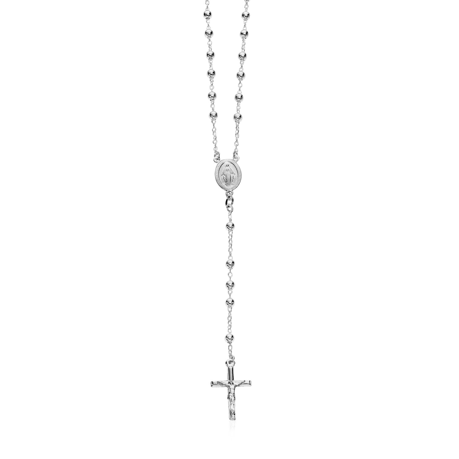 Polished Rosary Chain and Bead Necklace in Sterling Silver - Teach ...