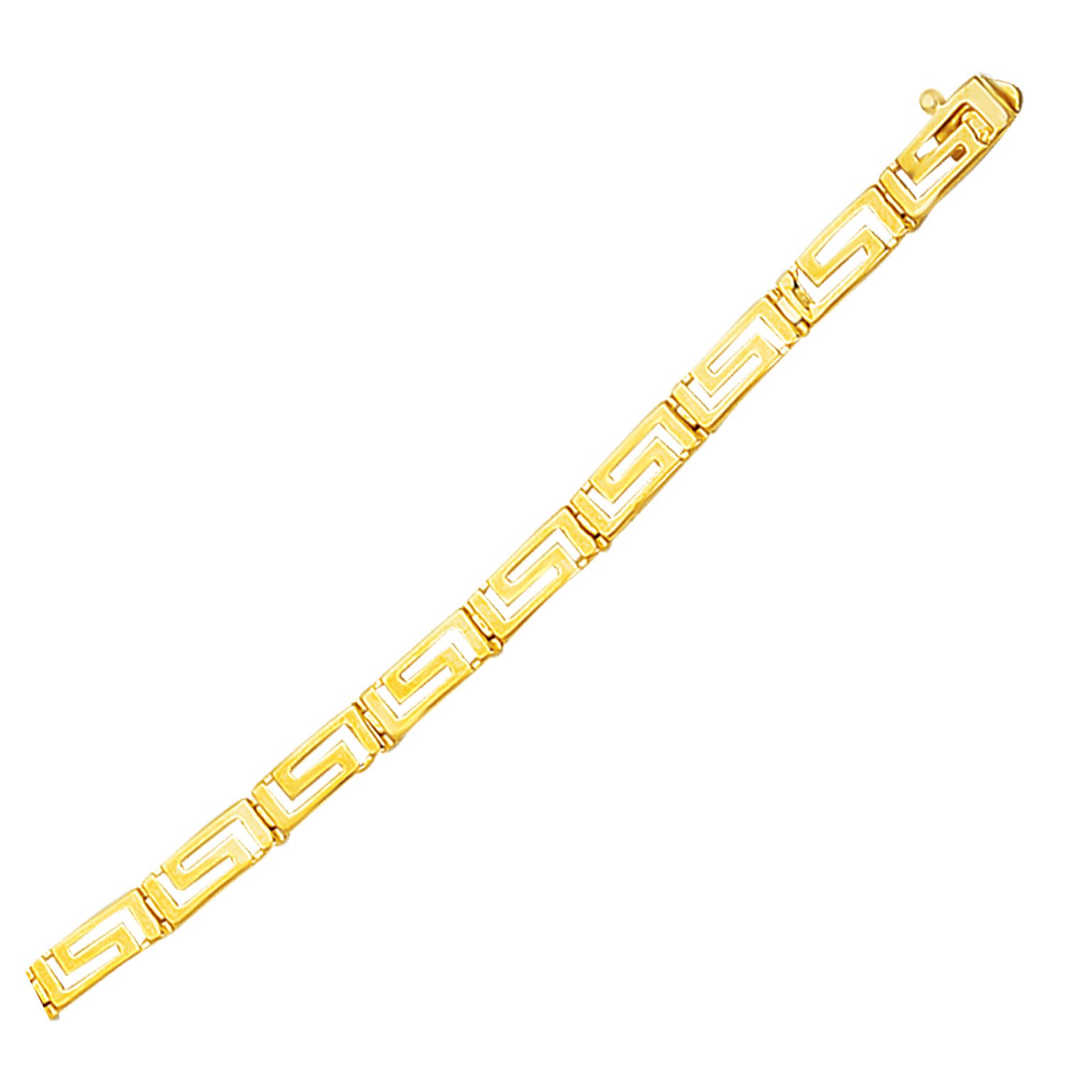 14k Yellow Gold Greek Fret Design Fancy Bracelet - Teach Jewelry ...