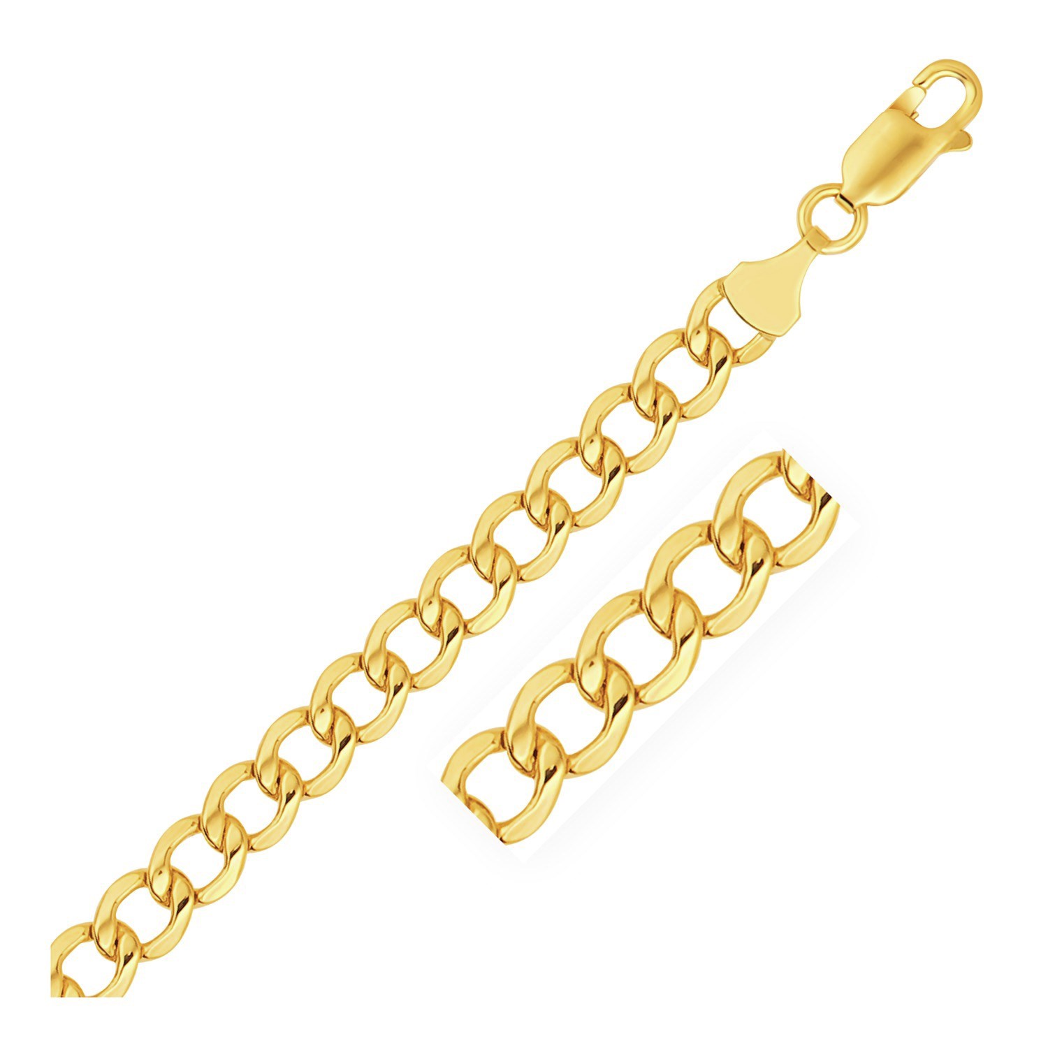 6.1mm 10k Yellow Gold Curb Chain - Teach Jewelry - Diamond Engagement Rings
