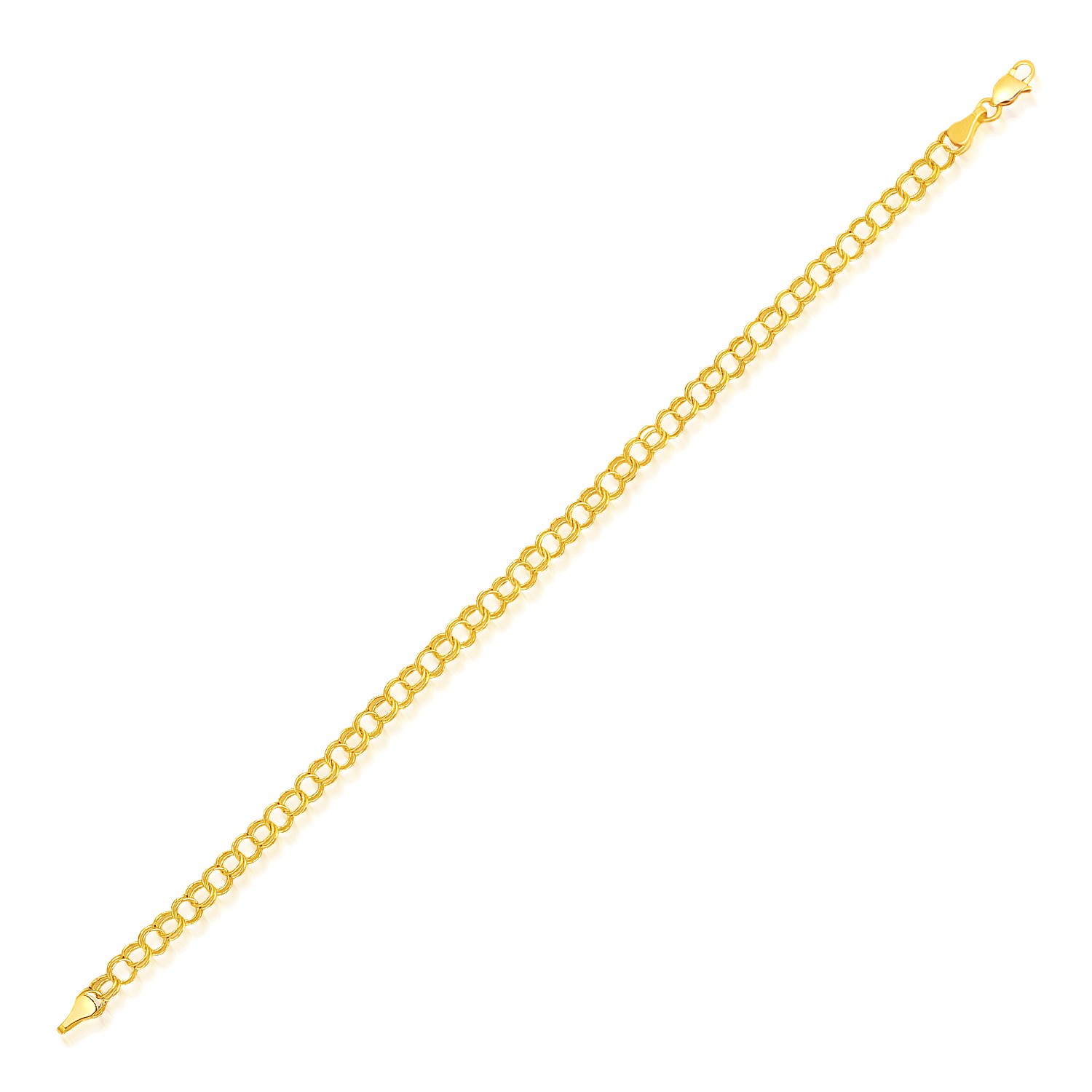 4.0 mm 14k Yellow Gold Lite Charm Bracelet - Teach Jewelry - Diamond ...