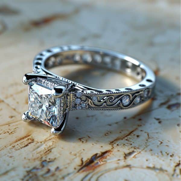 Eterna Deco custom engagement ring